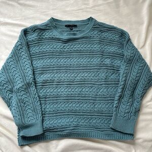 Cyrus Women's Blue Cable Knit Sweater